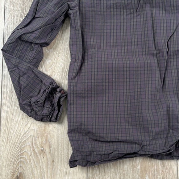 C de C Plaid Cotton Blouse Purple and Black - Picture 8 of 8